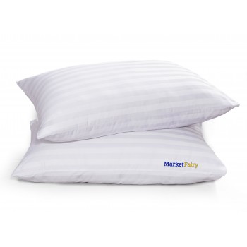 Market Fairy 16x24 Inch Standard Size Fiber Pillow - Soft and Supportive Sleep Pillow for Neck (Pack of 2)
